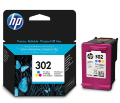 HP 302-F6U65AE (1110-2130-2132-2134-3630-3632-3633-3634-3636-3638-4520-4522-4523-4524-4525-4527-4528-3830-3831-3832-3833-3834-3835-4650-4652-4654-4655-4657-4658-5220-5230) Orjinal Renkli Kartuşu