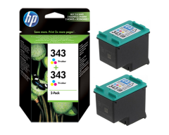 HP 343-CB332EE (C3180-D5160-2575-5740-5940-7310-7410-8050-H470-K7100) 2'li Orjinal Renkli Kartusu