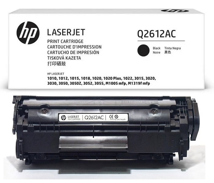 HP Q2612AC (1010-1012-1015-1018-1020-1022-3015-3020-3030-3050-3052-3055-M1005-M1120-M1319-M521) Orjinal Siyah Toner