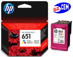 HP 651 (C2P11AE) Orjinal Renkli (Color) İnkJet Mürekkep Kartuşu