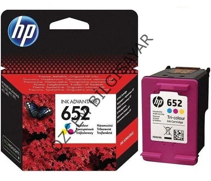 HP 652-F6V24AE (1115-2135-2136-3635-3636-3775-3785-3787-3790-3835-4535-4675-5075-5085-5275-5675) Orjinal Renkli Kartuşu
