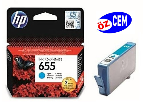 HP 655-CZ110AE (3525-4615-4625-5525) Orjinal Mavi (Cyan) Kartuşu