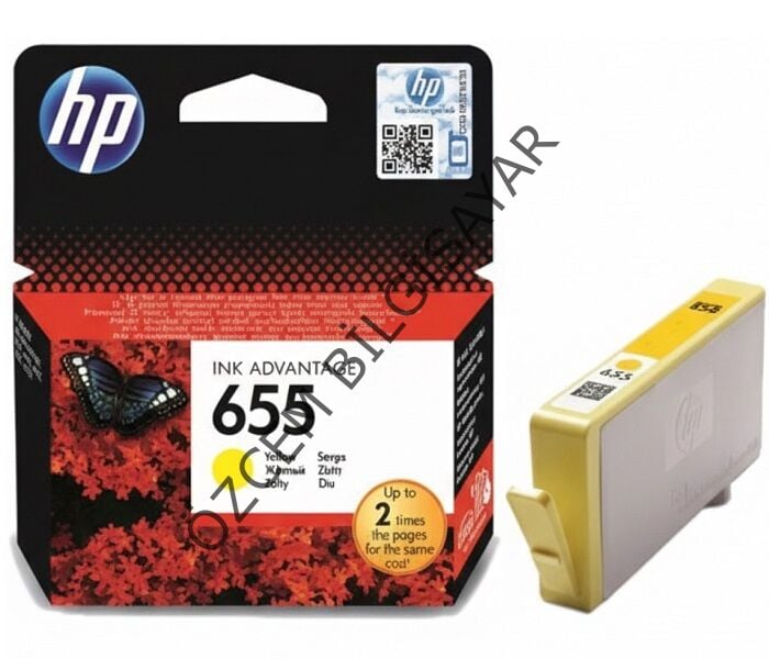 HP 655-CZ112AE (Deskjet 3520-3525-4610-4615-4625-5520-5525-6520-6525) Orjinal Sarı Kartuşu