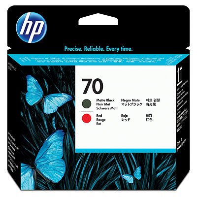 HP 70 (C9409A) Orjinal Mat Siyah ve Kırmızı Baskı Kafası