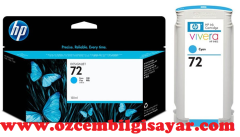 HP 72-C9371A (T610-T620-T770-T790-T795-T1100-T1120-T1200-T1300-T2300) Orjinal Mavi Kartuşu