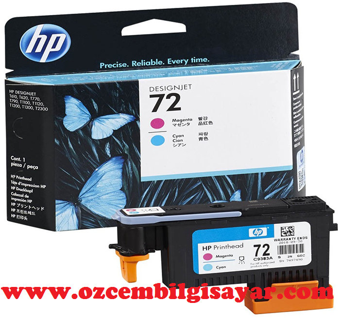 HP 72-C9383A (T610-T620-T770-T790-T795-T1100-T1120-T1200-T1300-T2300) Orjinal Kırmızı ve Mavi Baskı