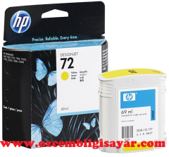 HP 72-C9400A (T610-T620-T770-T790-T795-T1100-T1120-T1200) Orjinal Sarı Kartuşu