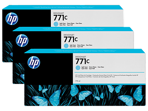 HP 771C-B6Y36A (Z6200-Z6600-Z6680) 3'Lü Orjinal Açık Mavi Kartuşu