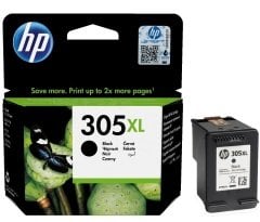 HP 305XL-3YM62AE (DeskJet 2300-2320-2700-2710-2720-2721-2722-2723-2724-2810-2820-2821-2822-2823-4100-4110-4120-4122-4130-ENVY 6000-6010-6015-6020-6022-6030-6032-6052-6055-6058-6400-6420-6422-6430-6432-6452-6454-6455-6458-6475) Orjinal Siyah Kartuşu