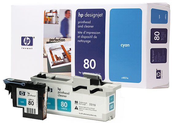 HP 80 (C4821A) Orjinal Mavi Baskı Kafası ve Baskı Kafası Temizleyicisi