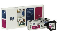 HP 80 (C4822A) Orjinal Kırmızı Baskı Kafası ve Baskı Kafası Temizleyicisi