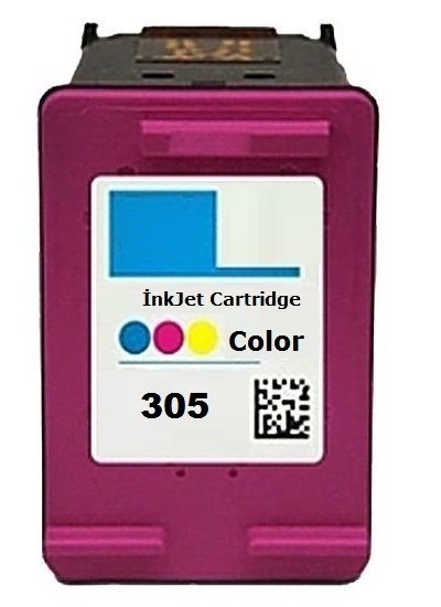 HP 305-3YM60AE (DeskJet 2300-2320-2700-2710-2720-2721-2722-2723-2724-2810-2820-2821-2822-2823-4100-4110-4120-4122-4130-ENVY 6000-6010-6012-6015-6020-6022-6030-6032-6052-6055-6058-6400-6420-6422-6430-6432-6452-6454-6455-6458-6475) Muadil Renkli Kartuşu