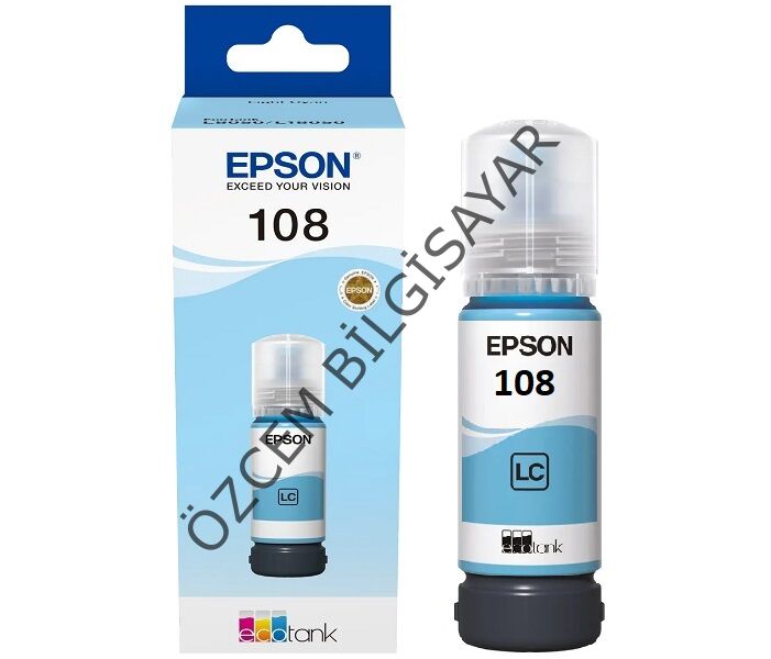 EPSON 108/C13T09C54A (ET-18100/L18050/L8050) Orjinal Açık Mavi EcoTank Kartuşu (70 ml)