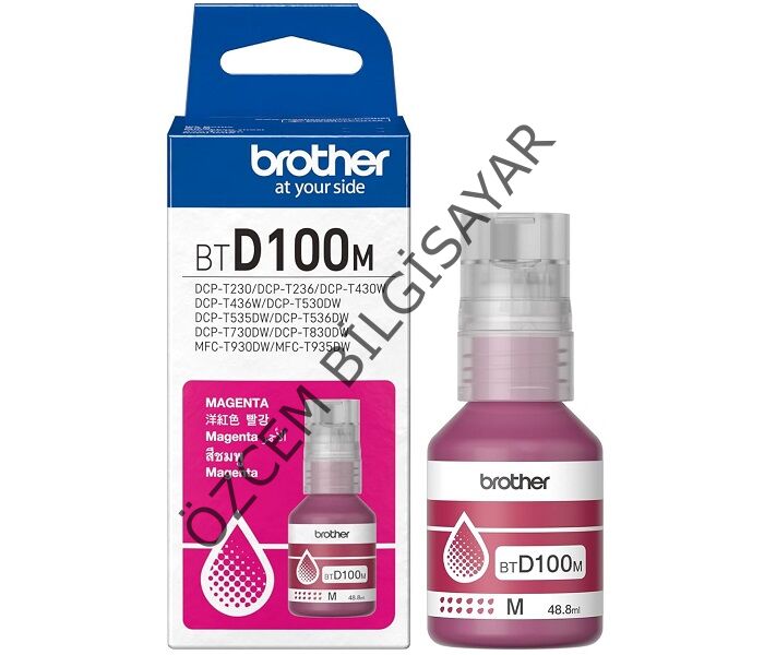 Brother BTD100M (DCP-T230/DCP-T236/DCP-T430/DCP-T436/DCP-T530/DCP-T535/DCP-T536/DCP-T730/DCP-T830/MFC-T930/MFC-T935) Orjinal Kırmızı Murekkep