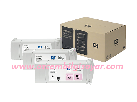 HP 81 (C5071A) Orjinal Açık Kırmızı (Light Magenta) 3'Lü İnkJet Mürekkep Kartuş